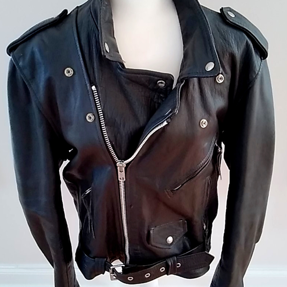Wilson  Leather Cropped Motorcycle Jacket